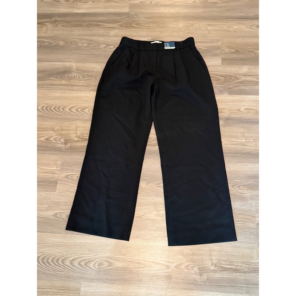 Abercrombie & Fitch Curve Love Low Rise Wide Leg Trousers Black size 29 / 8 NWT